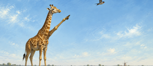 Giraffe vogel AI gegenereerd