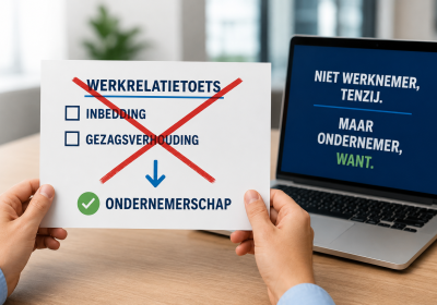 Geen werkrelatietoets zelfstandigenwet, AI gegenereerd