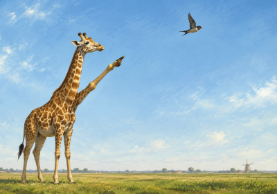 Giraffe vogel AI gegenereerd