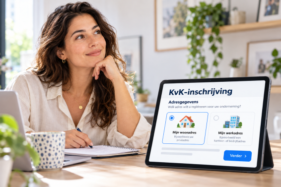 zzp inschrijven bij KvK met adres