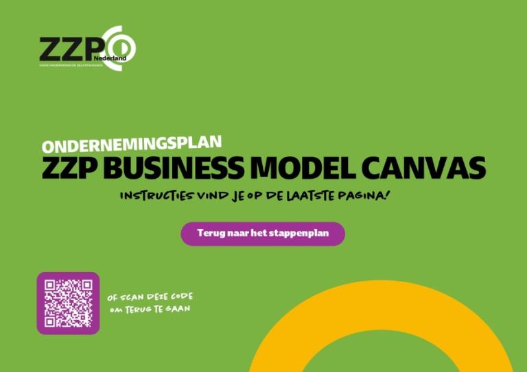 Voorpagina van het zzp business model canvas van zzp nederland
