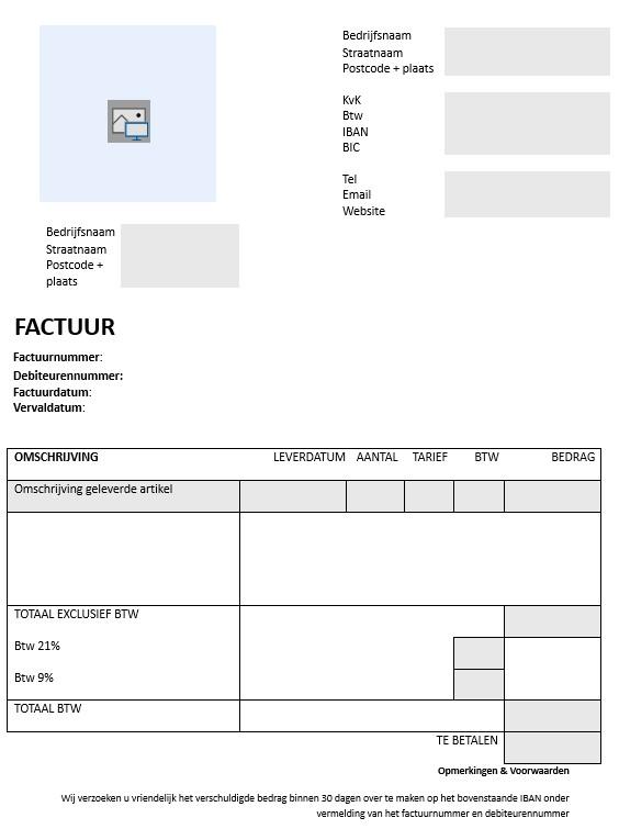 Voorbeeld factuur - download