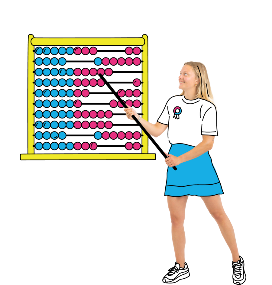 Vrouw met telraam