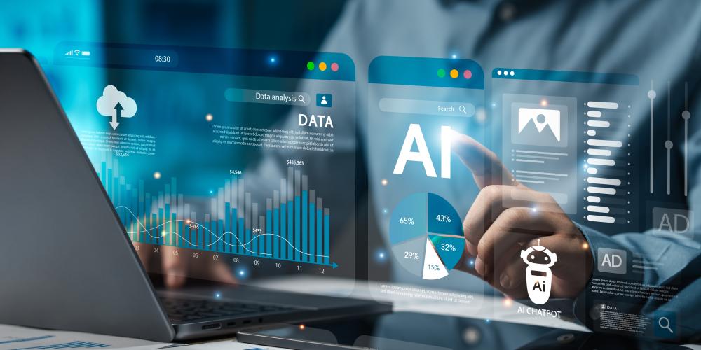 Man bezig met AI op de computer